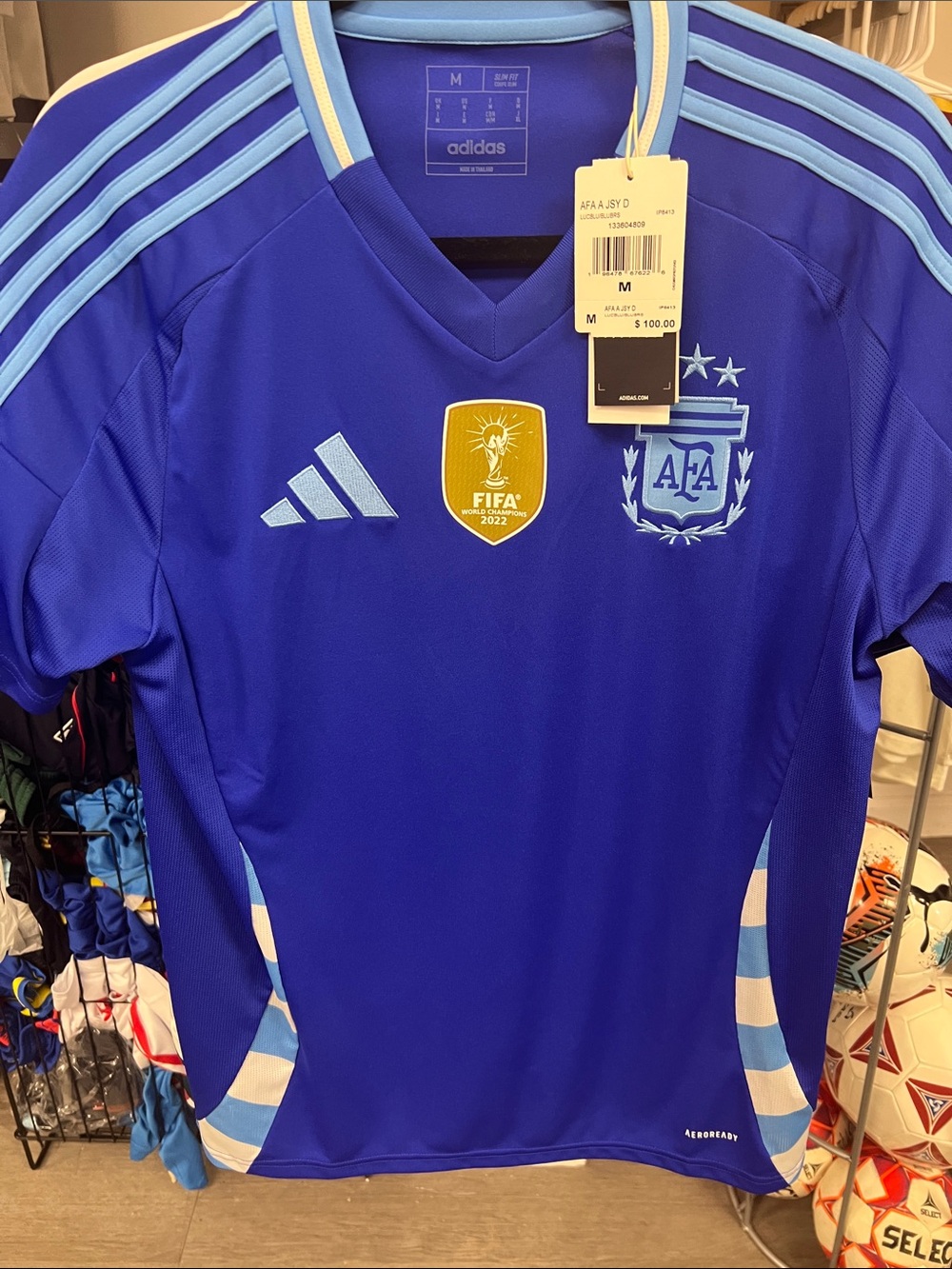 adidas Argentina official  Blue Soccer Jersey with Sky Blue Accents